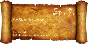 Szőke Viktor névjegykártya