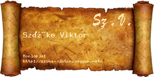 Szőke Viktor névjegykártya